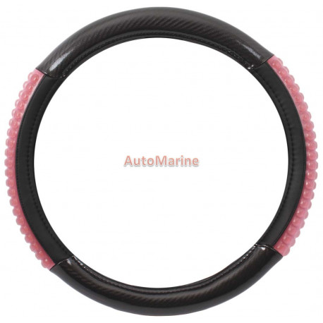 Steering Wheel Cover - Black and Pink