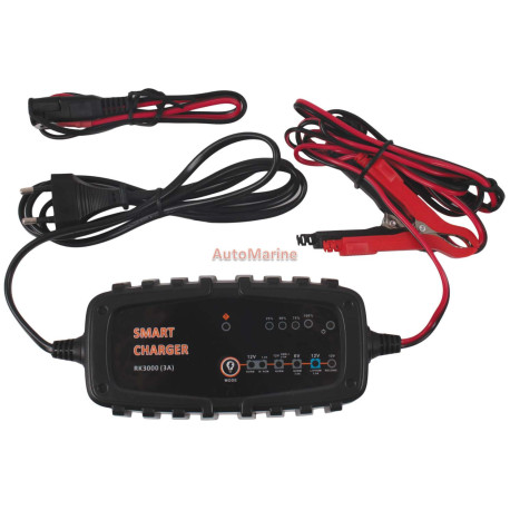 Smart Automatic Battery Charger - 6/12V - 3Amp - Std / Gel / AGM and Lithium