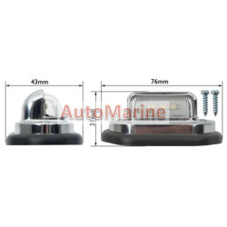 Number Plate Lamp - LED - 12 Volt - Chrome - Plastic