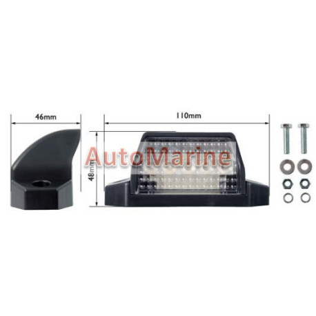 Number Plate Lamp - LED - 12 to 30 Volt - Plastic