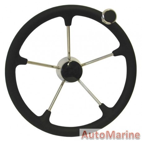 Marine Steering Wheel - 316 Stainless Steel - 380mm