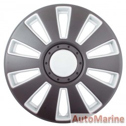 14" Matt Black / Silver Wheel Cover Set