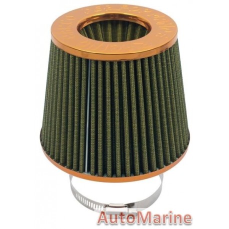 Open Top Cone Air FIlter - 76mm - Gold