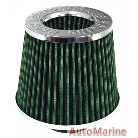 Open Top Cone Air FIlter - 76mm - Green