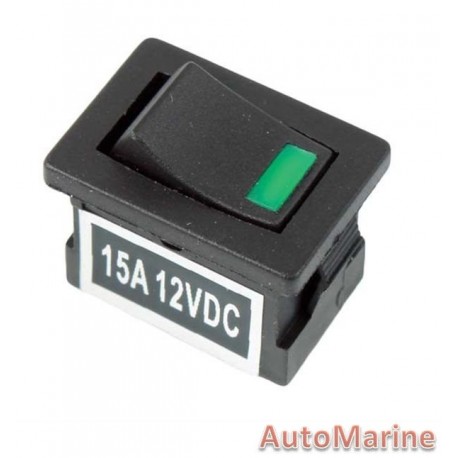 Rocker Switch - Green - Mini